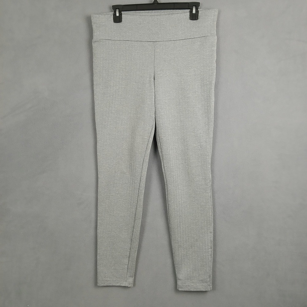 Stylus‎ Leggings Womens Large Heather Gray Herringbone Skinny Leg Athleisure